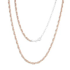 Sterling Silver Rose Gold Plated Infinity Chain, 7