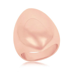 Sterling Silver Rose Gold Plated Large Oval Ring, Size 9