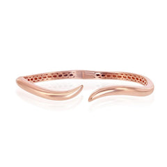 Sterling Silver Rose Gold Plated Waved Bangle