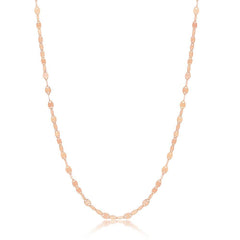 Sterling Silver Rose GP Flat Mirror Oval Chain, 16