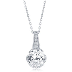 Sterling Silver Round CZ Pendant