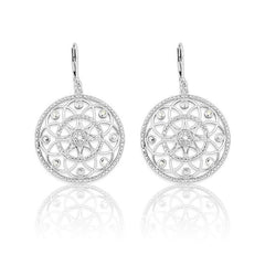 Sterling Silver Round Diamond Earrings