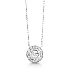 Sterling Silver Round Micro Pave Necklace