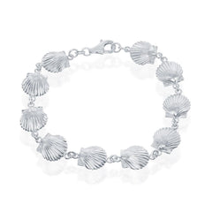 Sterling Silver Seashell Linked Bracelet, 8