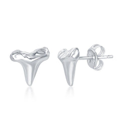 Sterling Silver Shark Tooth Stud Earrings