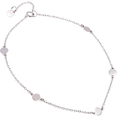 Sterling Silver Shiny Flat Circle Anklet