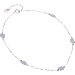 Sterling Silver Shiny Flat Square Anklet