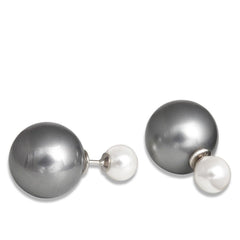 Sterling Silver Simulated Gray Pearl Earrings