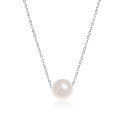Sterling Silver Single Threaded 10mm Freshwater Pearl Necklace