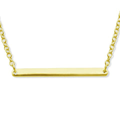Sterling Silver Small Bar Necklace - Gold Plated