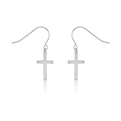 Sterling Silver Small Cross Earrings