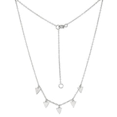Sterling Silver Small Shiny Hanging Triangles Necklace
