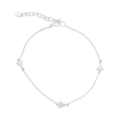 Sterling Silver Small Shiny Triangles Bracelet, 6.5