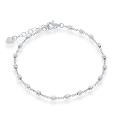 Sterling Silver Small Square Bead Bracelet, 7