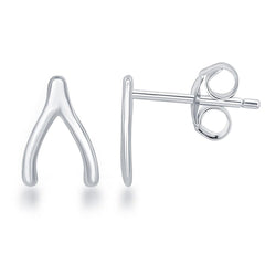 Sterling Silver Small Wishbone Earrings