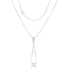 Sterling Silver Square Snake Loop Bead Necklace