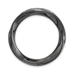 Sterling Silver Stackable Expressions Blk-plated Med Polished Chain Slide