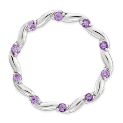 Sterling Silver Stackable Expressions Large Polished Amethyst Chain Slide