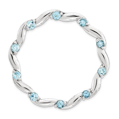 Sterling Silver Stackable Expressions Large Polished Blue Topaz Chain Slide
