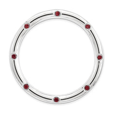 Sterling Silver Stackable Expressions Large Polished Garnet Chain Slide