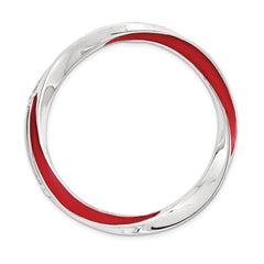 Sterling Silver Stackable Expressions Lg Polished Red Enameled Chain Slide