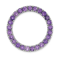 Sterling Silver Stackable Expressions Med Polished Amethyst Chain Slide