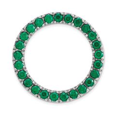 Sterling Silver Stackable Expressions Medium Created Emerald Chain Slide