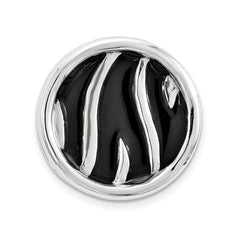 Sterling Silver Stackable Expressions Sm Blk Enameled ZebraPrintChain Slide