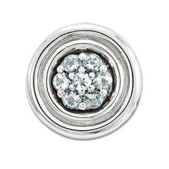 Sterling Silver Stackable Expressions Small Polished Aquamarine Chain Slide