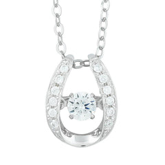 Sterling Silver Stone Horseshoe Pendant Chain