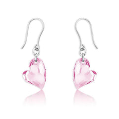 Sterling Silver Swarovski Crystal Heart Earrings