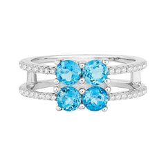 Sterling Silver Swiss Blue Topaz Ring, 7