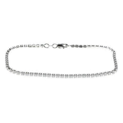 Sterling Silver Thin Cubic Zirconia Tennis Bracelet, 7