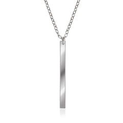 Sterling Silver Thin Vertical Bar Necklace