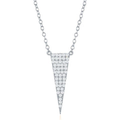 Sterling Silver Triangle CZ Necklace