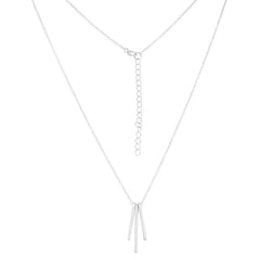 Sterling Silver Triple Hanging Bars Design Necklace