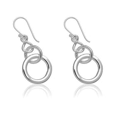 Sterling Silver Twisted 8; Small and Large Interlocking Circles Earrings