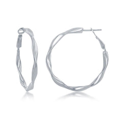 Sterling Silver Twisted Hoop Earrings