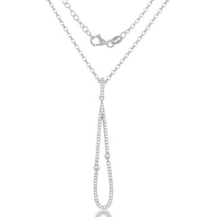 Sterling Silver White Topaz Teardrop Necklace
