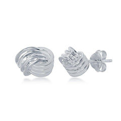 Sterling Silver Wire Love Knot Stud Earrings