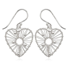Sterling Silver Wired Heart Earrings