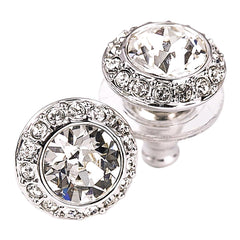 Swarovski Women's Angelic Rhodium-Plated Clear Crystal Pierced Earrings, 3/8