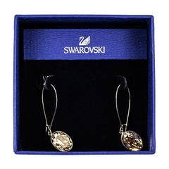 Swarovski Women's Puzzle Golden Shadow Crystal Pierced Earrings, 1-3/4