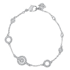 Swarovski Women's Purity Rhodium-Plated Clear Crystal Chain Bracelet, 6