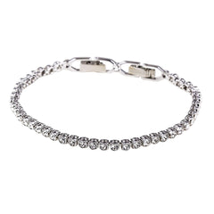 Swarovski Women's Emily Rhodium-Plated Clear Crystal Cupchain Bracelet, 6-7/8