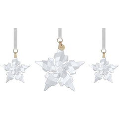Swarovski Decorative Ornament Set - White Crystal Star with Velvet Ribbon | 5583966