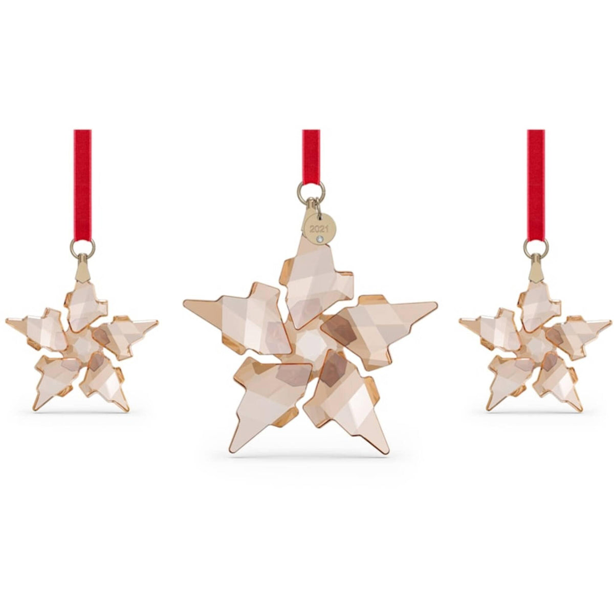 SWAROVSKI【2021年】クリスマスオーナメント Swarovski Ornament Set - Festive Annual Edition 2021 Gold Tone