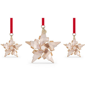 Swarovski Ornament Set - Festive Annual Edition 2021 Gold Tone