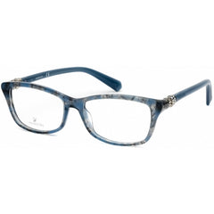 Swarovski Unisex Eyeglasses - Shiny Blue Rectangular Full-Rim, 54 mm | SK5243 090
