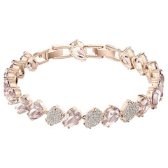 Swarovski Women's Bangle Bracelet - Pink Crystal Rose Gold Plated | 5451087